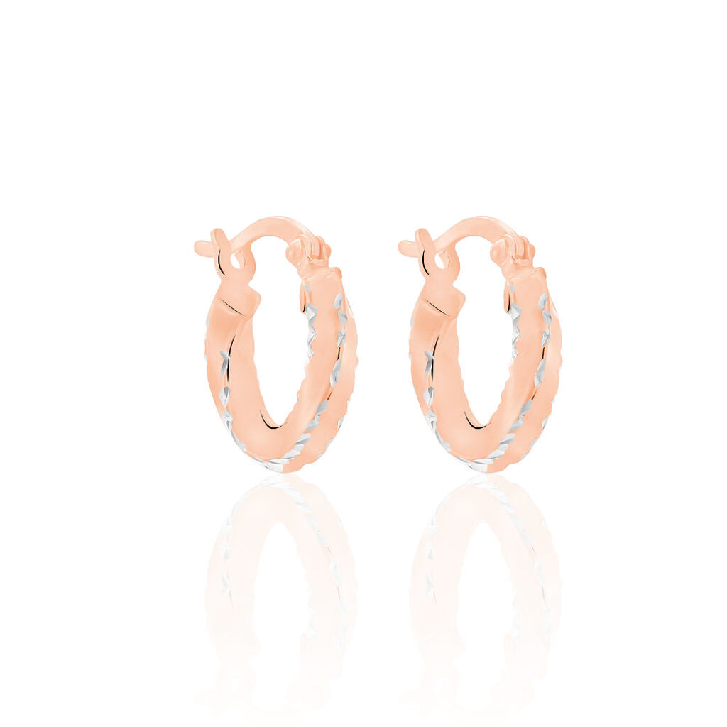 Creoles Argent Rose Diane - Boucles d'oreilles créoles Femme | Histoire d’Or