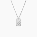 Collier Argent Blanc Djimy - Bijoux sans pierre Homme | Histoire d&rsquo;Or