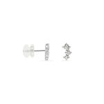 Boucles D'oreilles Puces Kyoto Or Blanc Oxyde De Zirconium - Clous d'oreilles Femme | Histoire d&rsquo;Or