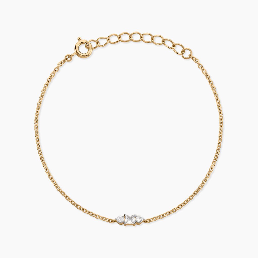 Bracelet Georgia Plaqu&eacute; Or Jaune Oxyde De Zirconium - F&ecirc;te des m&egrave;res Femme | Histoire d&rsquo;Or