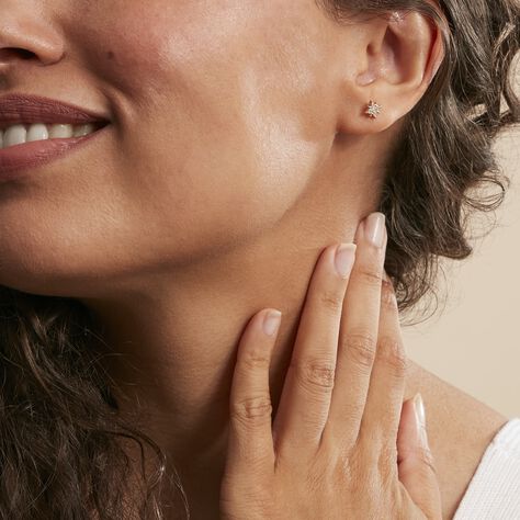 Boucles D'oreilles Puces Esperanta Plaqué Or Jaune Oxyde De Zirconium - Boucles d'oreilles fantaisie Femme | Histoire d’Or