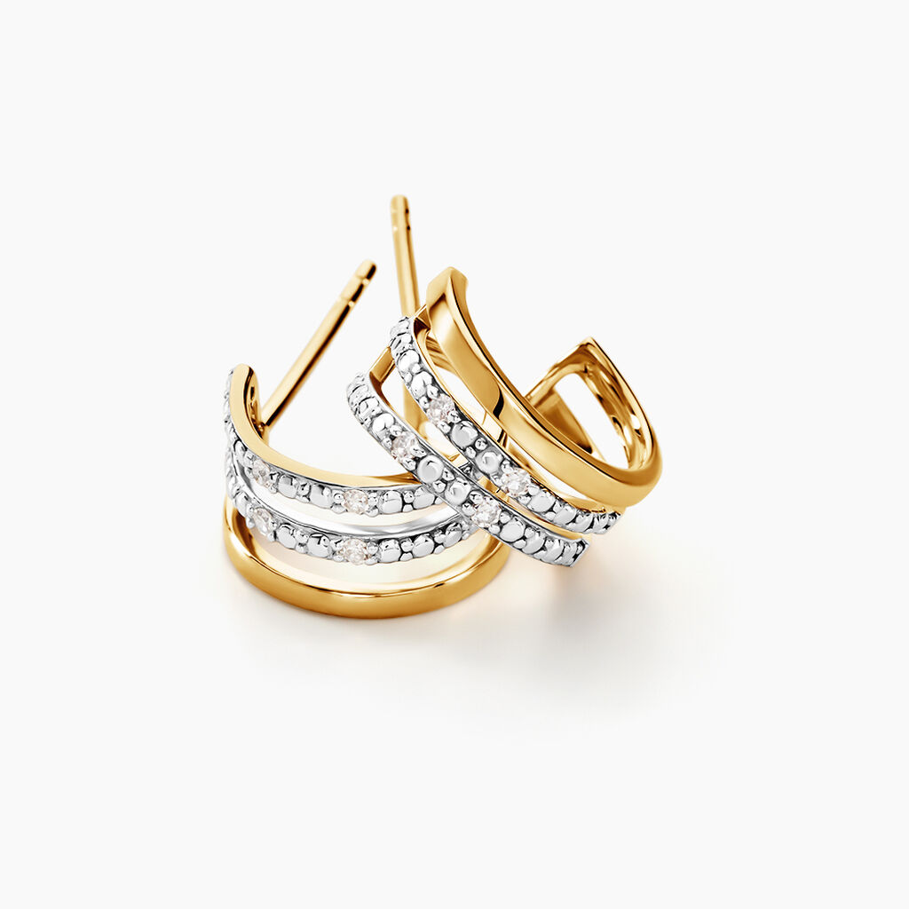 Créoles Katey Or Jaune Diamant - Boucles d'oreilles créoles Femme | Histoire d’Or