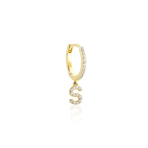 Créole Unitaire Léria Or Jaune Oxydes De Zirconium - Boucles d'oreilles créoles Femme | Histoire d’Or