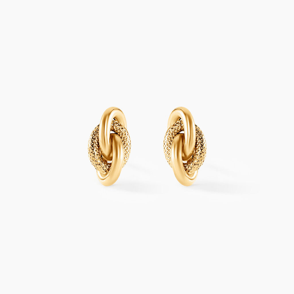 Boucles D'oreilles Puces Niko Or Jaune - Clous d'oreilles Famille | Histoire d&rsquo;Or