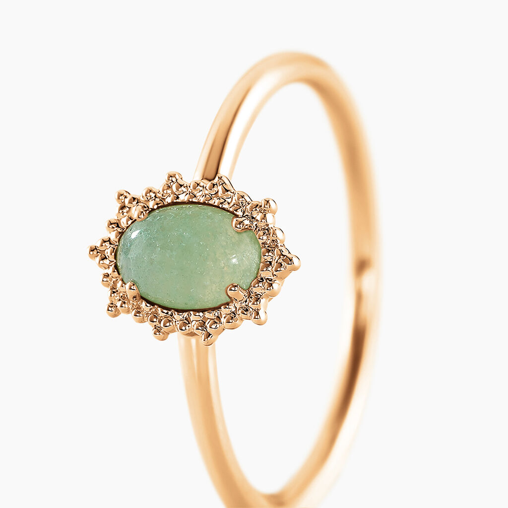 Bague Vintage Love Plaqu&eacute; Or Jaune Aventurine - Bagues solitaires Femme | Histoire d&rsquo;Or