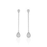 Boucles D'oreilles Pendantes Mariona Or Blanc Diamant - Boucles d'oreilles pendantes Femme | Histoire d&rsquo;Or