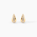 Boucles D'Oreilles Puces Gerardine Argent Dor&eacute; A L'Or 750/1000 Oxyde De Zirconium - Boucles d'oreilles empierr&eacute;es Femme | Histoire d&rsquo;Or
