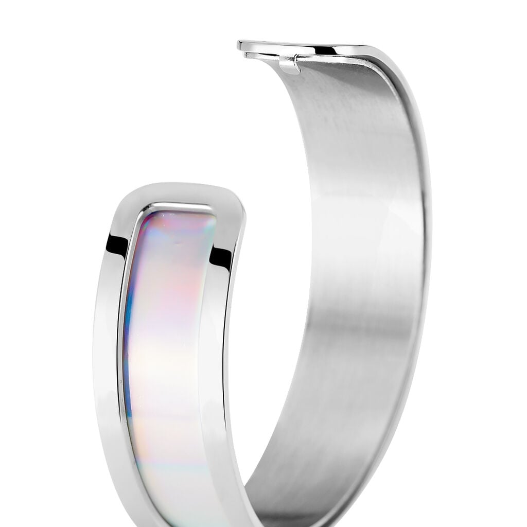 Bracelet Jonc Kayssi Acier Blanc - Bracelets joncs Femme | Histoire d&rsquo;Or