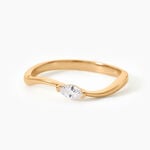 Bague Audeline Plaqu&eacute; Or Jaune Oxyde De Zirconium - Bagues solitaires Femme | Histoire d&rsquo;Or