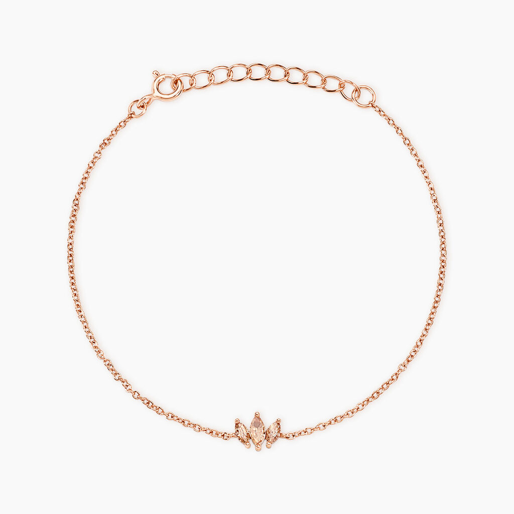 Bracelet Duchesse Argent Rose Oxyde De Zirconium - Bracelets Femme | Histoire d&rsquo;Or