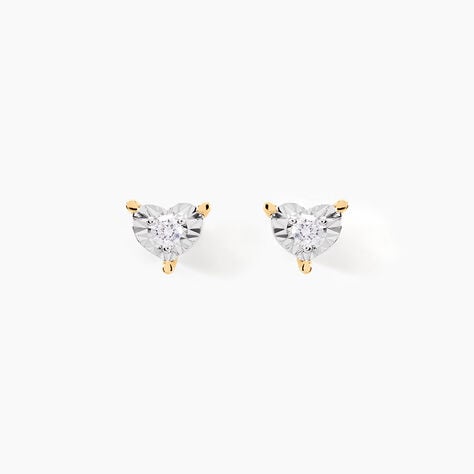 Boucles D'oreilles Puces Diamotion Or Jaune Diamant - Clous d'oreilles Femme | Histoire d’Or