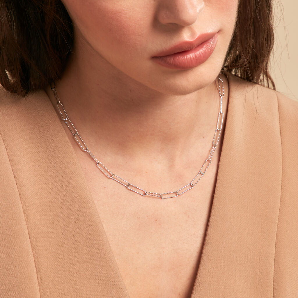 Chaine Hekla Argent Blanc - Chaines Femme | Histoire d’Or