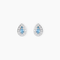 Boucles D'oreilles Puces Argent Blanc Tania Oxydes De Zirconium