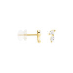 Boucles D'oreilles Puces Mix And Match Or Jaune Oxyde De Zirconium - Clous d'oreilles Femme | Histoire d&rsquo;Or