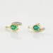Boucles D'oreilles Puces Sagesse Or Jaune Emeraude Et Diamant - Clous d'oreilles Femme | Histoire d’Or