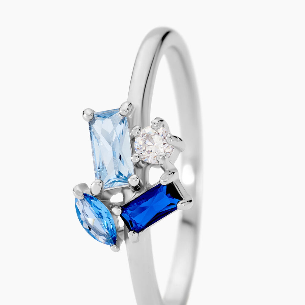 Bague Guillemette Argent Blanc Pierre D'imitation - Bagues avec pierre Femme | Histoire d’Or