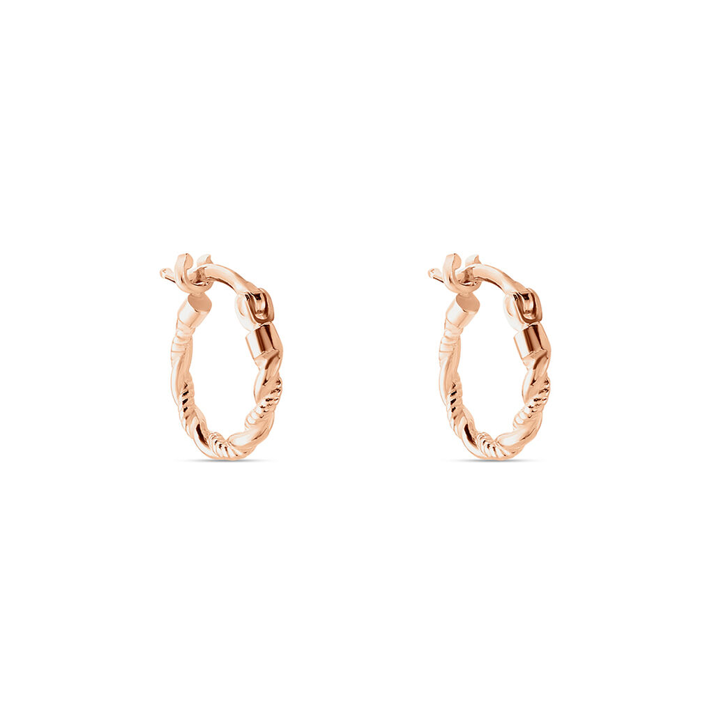 Créoles Anastasia Argent Rose - Boucles d'oreilles créoles Femme | Histoire d’Or