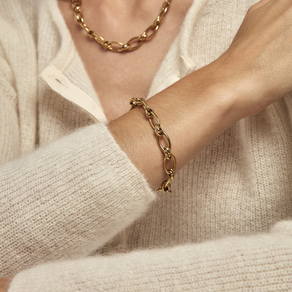 Bracelet Maille Perry Acier Doré - Bracelets chaîne Femme | Histoire d’Or