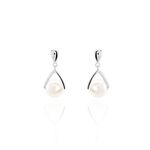 Boucles D'oreilles Pendantes Adelina Argent Blanc Perle De Culture - Boucles d'oreilles fantaisie Femme | Histoire d&rsquo;Or