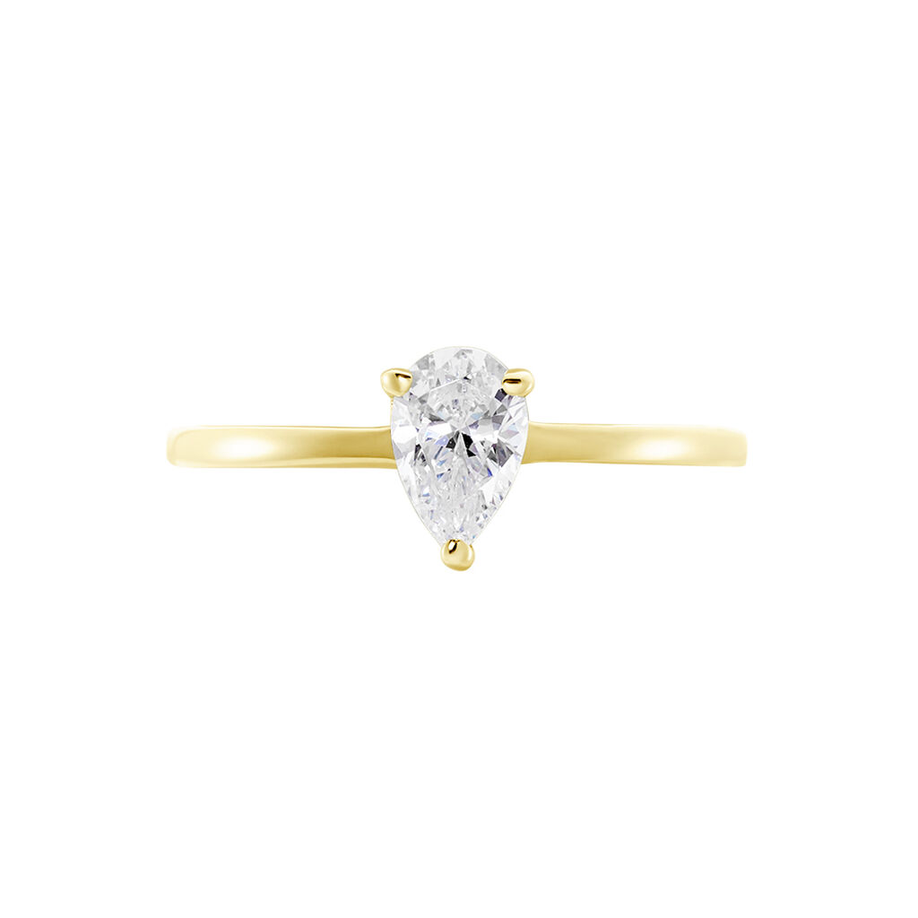 Bague Or Jaune Solitaire Harrietta Oxyde De Zirconium - Bagues solitaires Femme | Histoire d’Or
