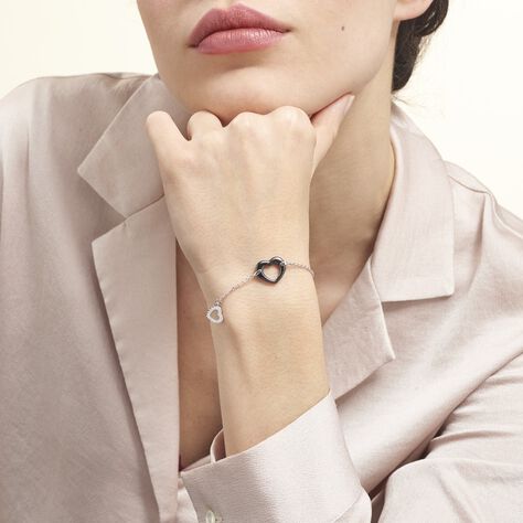 Bracelet Anissa Argent Blanc Céramique Et Oxyde De Zirconium - Bracelets Coeur Femme | Histoire d’Or