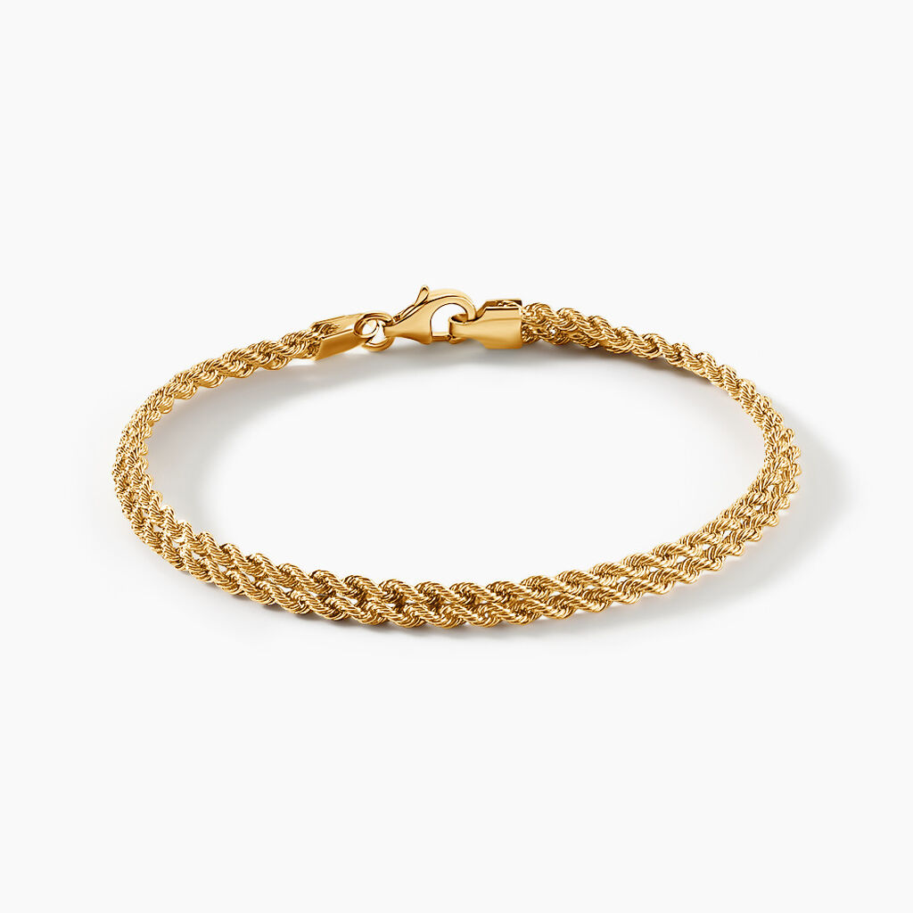 Bracelet Cordelia Maille Corde 2 Rangs Or Jaune - Bracelets cha&icirc;ne Femme | Histoire d&rsquo;Or