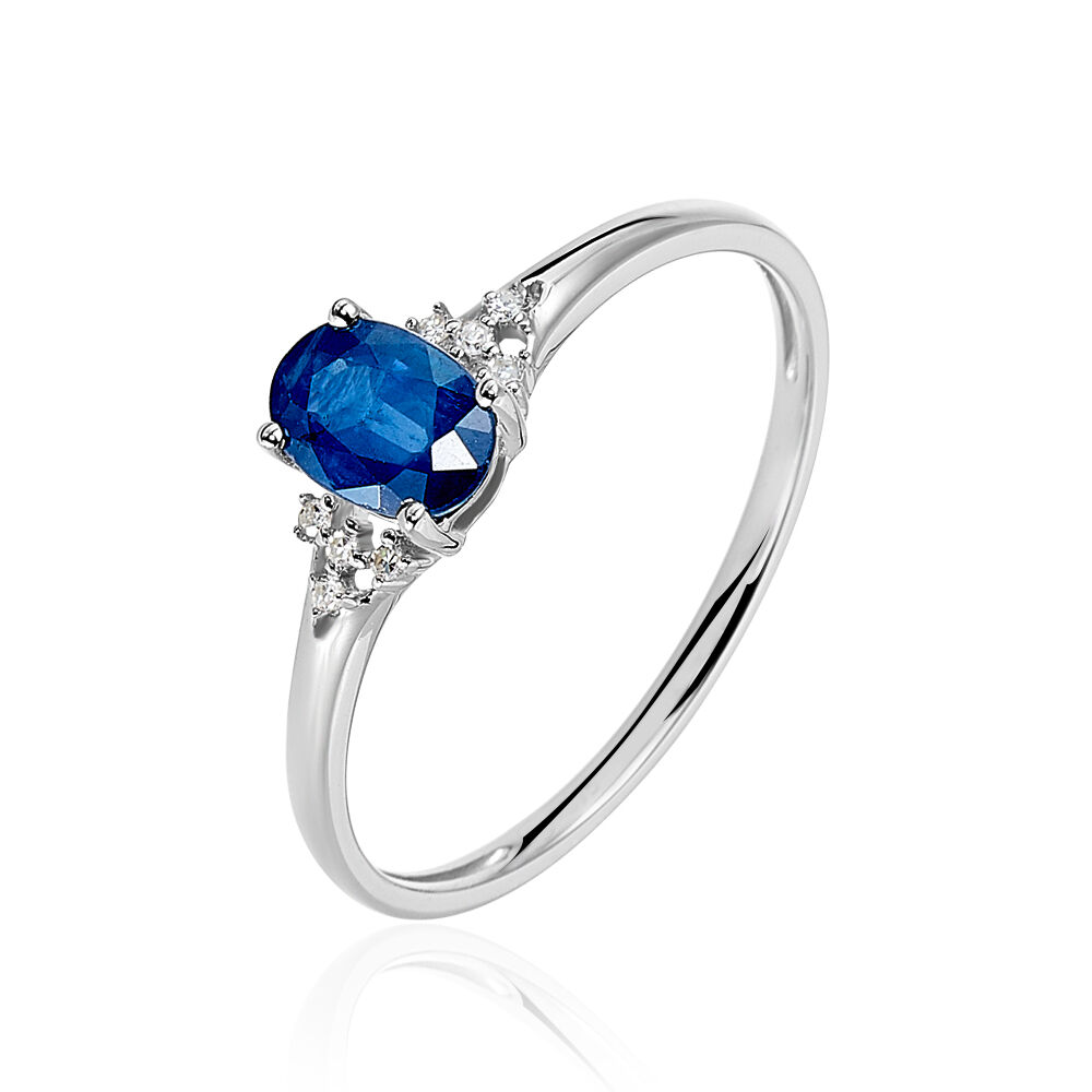 Bagues solitaires Or Saphir Ovale 4 griffes Blanc 375/1000 - B3DFBSB194H •  Histoire d'Or
