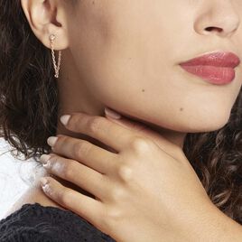 Boucles D'oreilles Pendantes Plaqué Or Lienard Oxydes De Zirconium - Boucles d'oreilles fantaisie Femme | Histoire d’Or