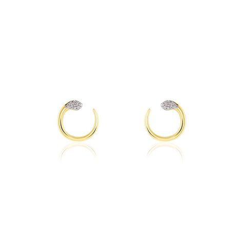 Boucles D'oreilles Puces Snake Or Jaune Diamant - Clous d'oreilles Femme | Histoire d’Or