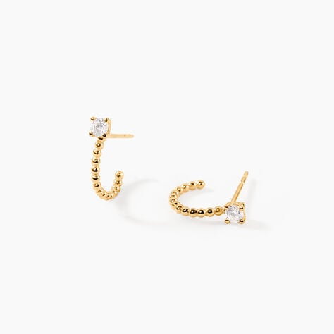 Cr&eacute;oles Desdemona Or Jaune Oxyde De Zirconium - Boucles d'oreilles cr&eacute;oles Femme | Histoire d&rsquo;Or