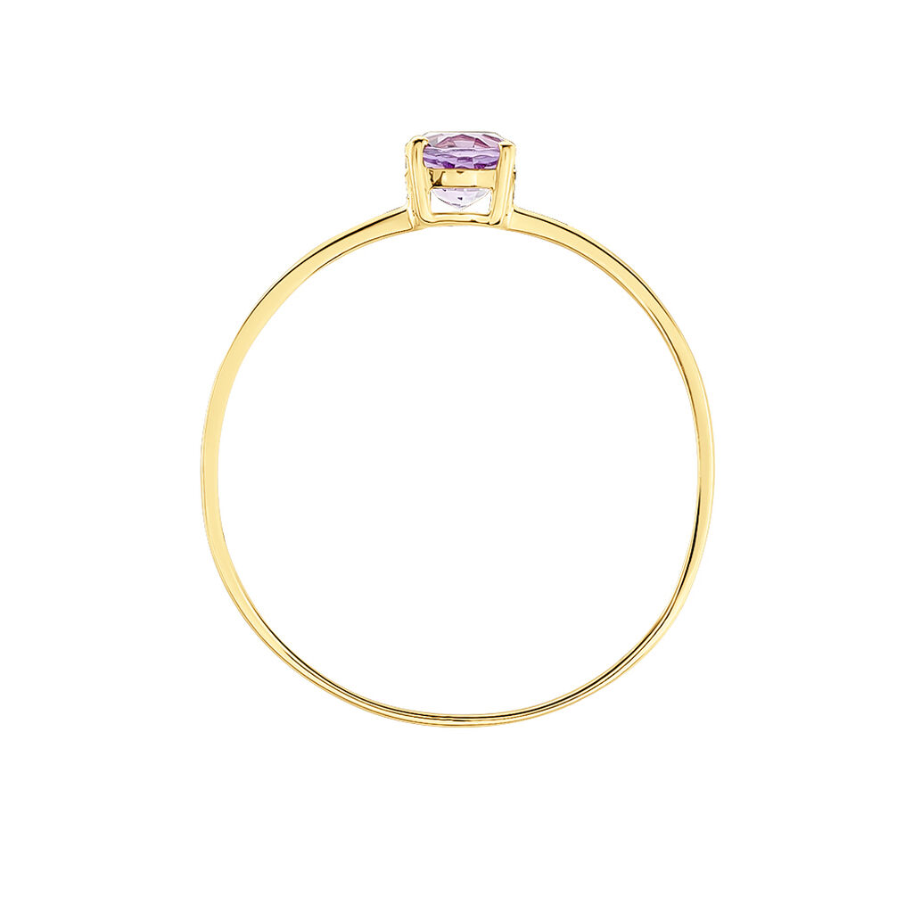 Bague Valentino Or Jaune Am&eacute;thyste - Bagues solitaires Femme | Histoire d&rsquo;Or