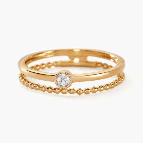 Bague Lazzaro Or Jaune Diamant - Bagues avec pierre Femme | Histoire d’Or