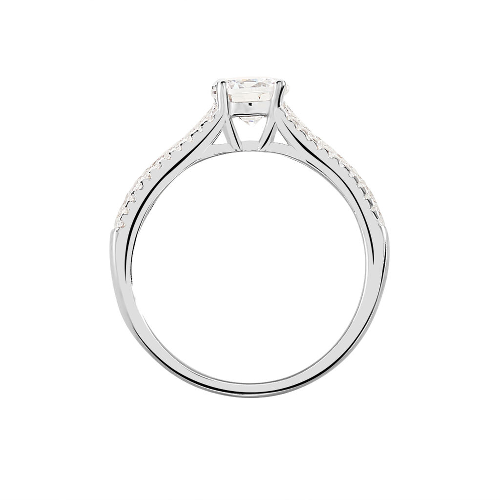 Bague Solitaire Hamane Argent Blanc Oxyde De Zirconium - Bagues solitaires Femme | Histoire d&rsquo;Or