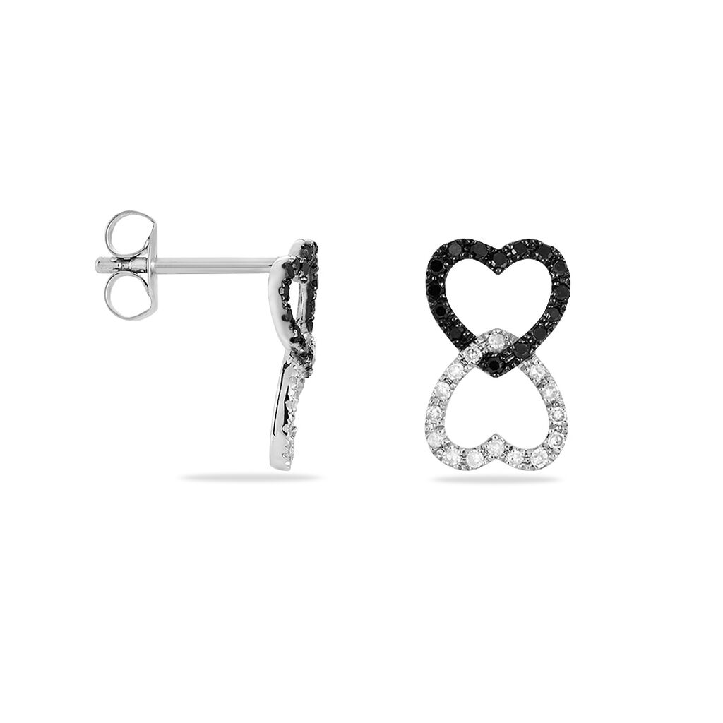 Boucles D'oreilles Puces Miranda Or Blanc Diamant - Clous d'oreilles Femme | Histoire d&rsquo;Or