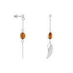 Boucles D'oreilles Argent Blanc Aglaee Ambre - Boucles d'oreilles fantaisie Femme | Histoire d&rsquo;Or