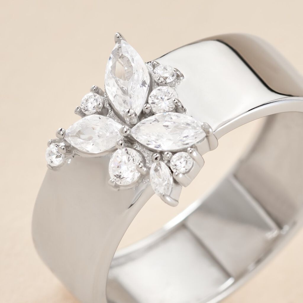 Bague Kirsi Argent Blanc Oxyde De Zirconium - Bagues avec pierre Femme | Histoire d&rsquo;Or