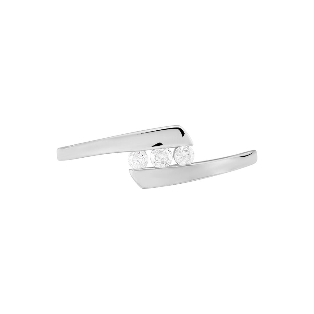 Bague Trilogie Or Blanc Diamant - Bagues avec pierre Femme | Histoire d’Or