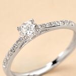 Bague Solitaire Hemera Or Blanc Diamant Synthetique - Bagues solitaires Femme | Histoire d&rsquo;Or