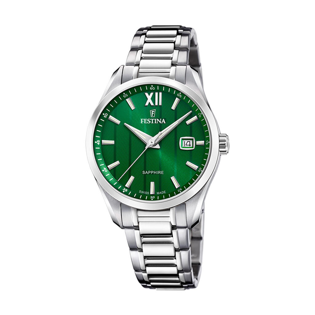 Montre Festina Swiss Made Vert - Montres suisses Homme | Histoire d’Or