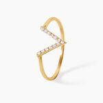 Bague Celene 1 Argent Dor&eacute; A L'Or 750/1000 Oxyde De Zirconium - Cadeaux de naissance Femme | Histoire d&rsquo;Or