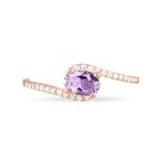 Bague Loriane Or Rose Amethyste Et Oxyde De Zirconium - Bagues solitaires Femme | Histoire d&rsquo;Or