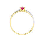 Bague Skylar Or Bicolore Rubis Diamant - Bagues solitaires Femme | Histoire d&rsquo;Or