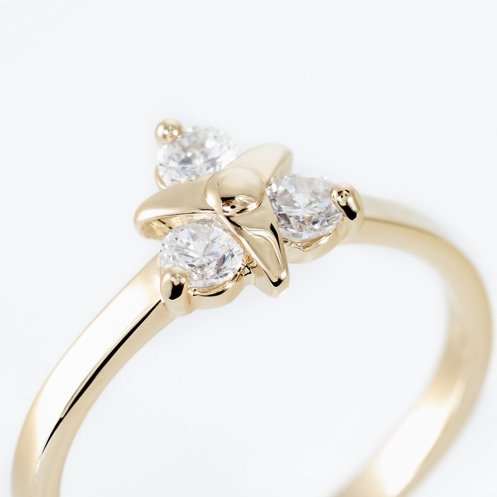 Bague Plaqué Or Jacinth Oxyde De Zirconium - Bagues avec pierre Femme | Histoire d’Or