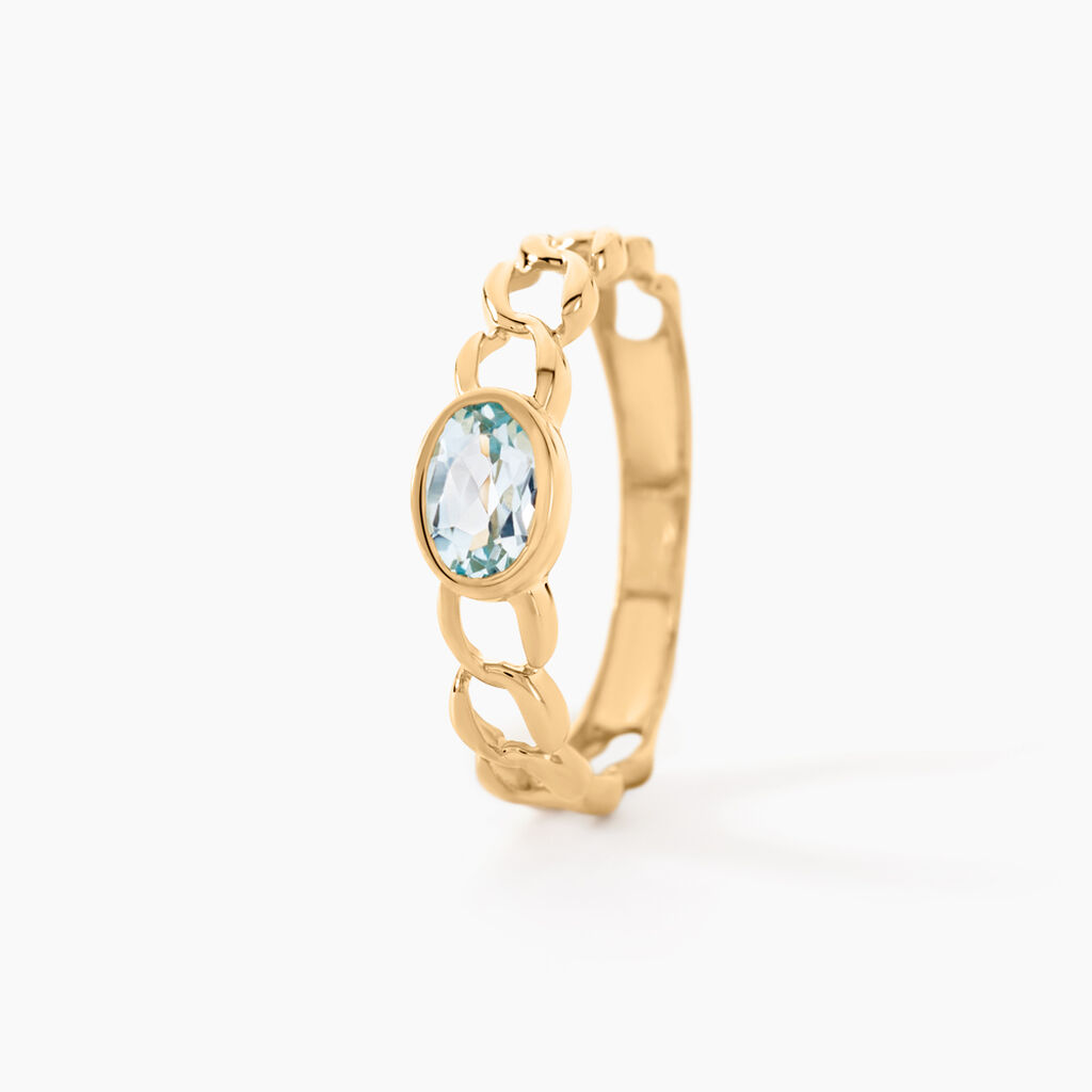 Bague Chain Or Jaune Topaze - Bagues solitaires Femme | Histoire d’Or