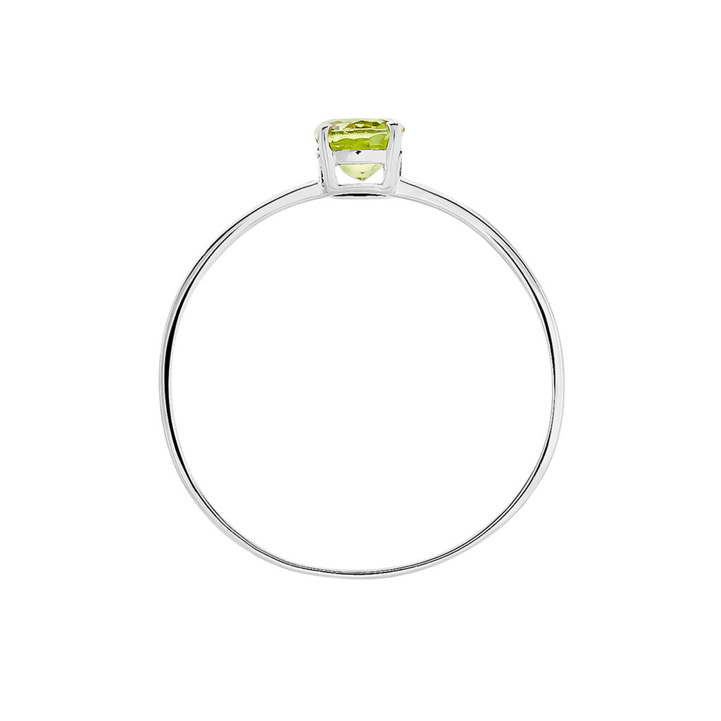 Bague Valentino Or Blanc Péridot - Bagues solitaires Femme | Histoire d’Or