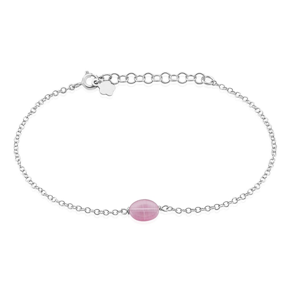 Bracelet Evren Argent Blanc Quartz Rose