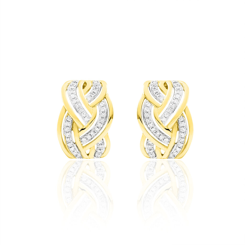 Boucles D’oreilles Puces Leopoldine Or Jaune Diamant
