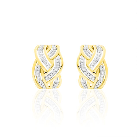 Boucles D'oreilles Puces Leopoldine Or Jaune Diamant - Boucles d'oreilles pendantes Femme | Histoire d’Or