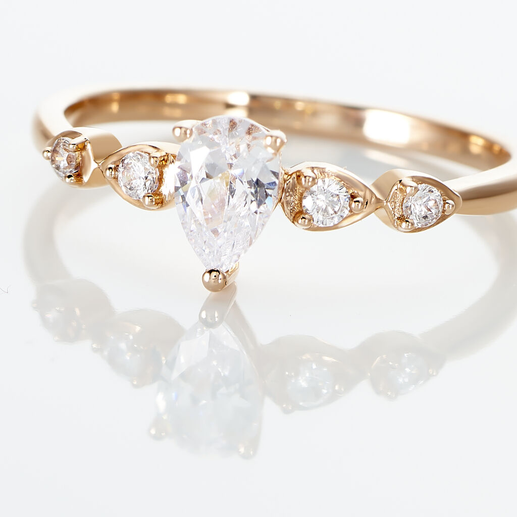 Bague Alisonne Or Rose Oxyde De Zirconium - Bagues solitaires Femme | Histoire d’Or