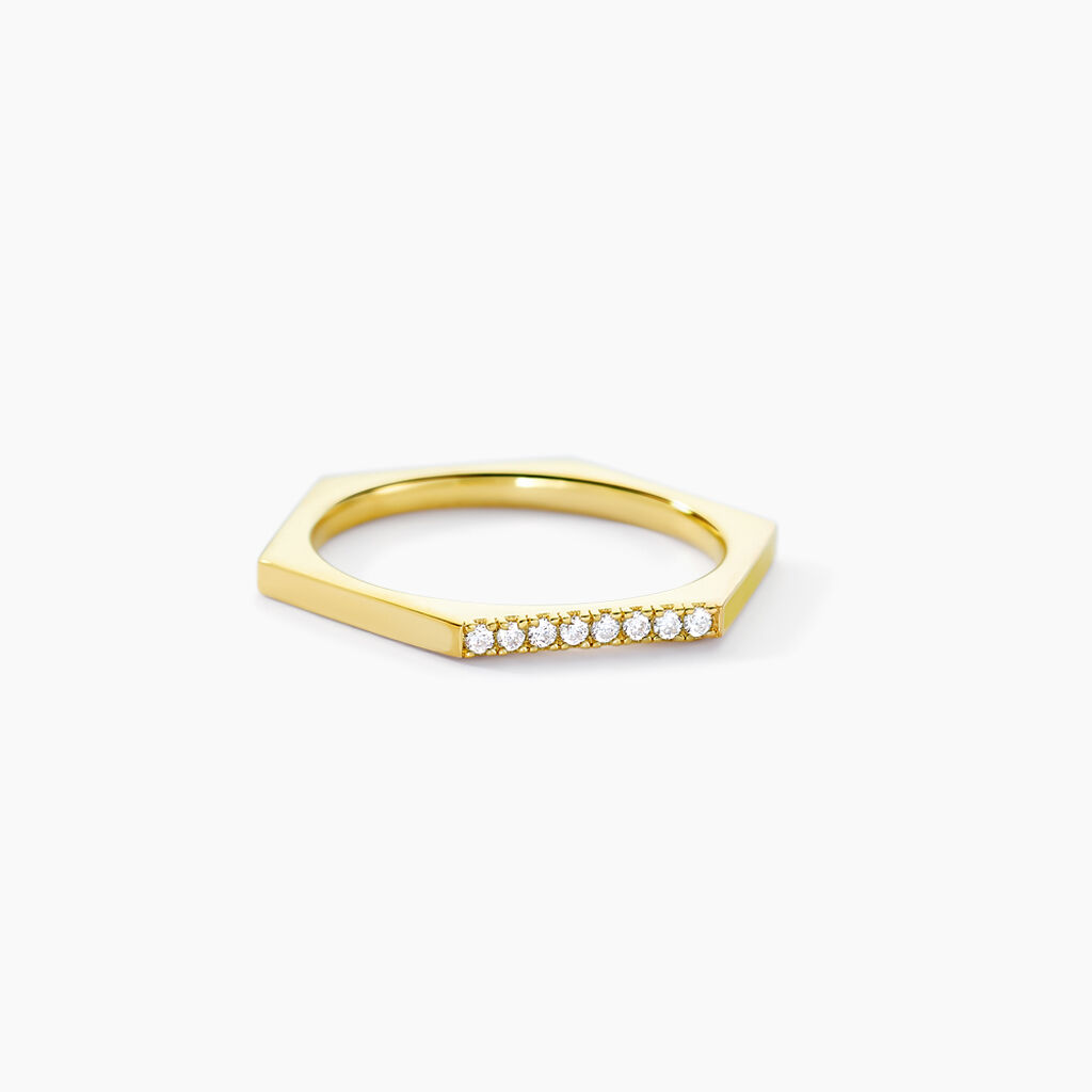 Bague Infini Pop Argent Jaune Oxyde De Zirconium - Bagues avec pierre Femme | Histoire d’Or